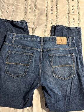 Aeropostale Men's Dark Blue Straight-Leg Denim Jeans